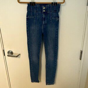 Free People We the Free Jayde High-Rise Jeans Skinny Bareback Sunburst Blue 27